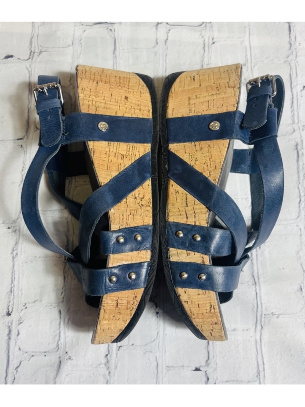 Bussola Formentera Fay Women's US 9 Olimpia Navy Platform Wedge Sandals EU 40 - Picture 8 of 11